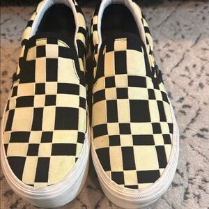 Vans Checkerboard Slip-On in Black and Cream